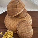 4 ethnic round baskets