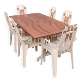 Art Deco garden set, table and 6 chairs by Pierre Paulin