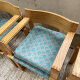 Set of 6 oak chairs with armrests Ate Van Apeldoorn