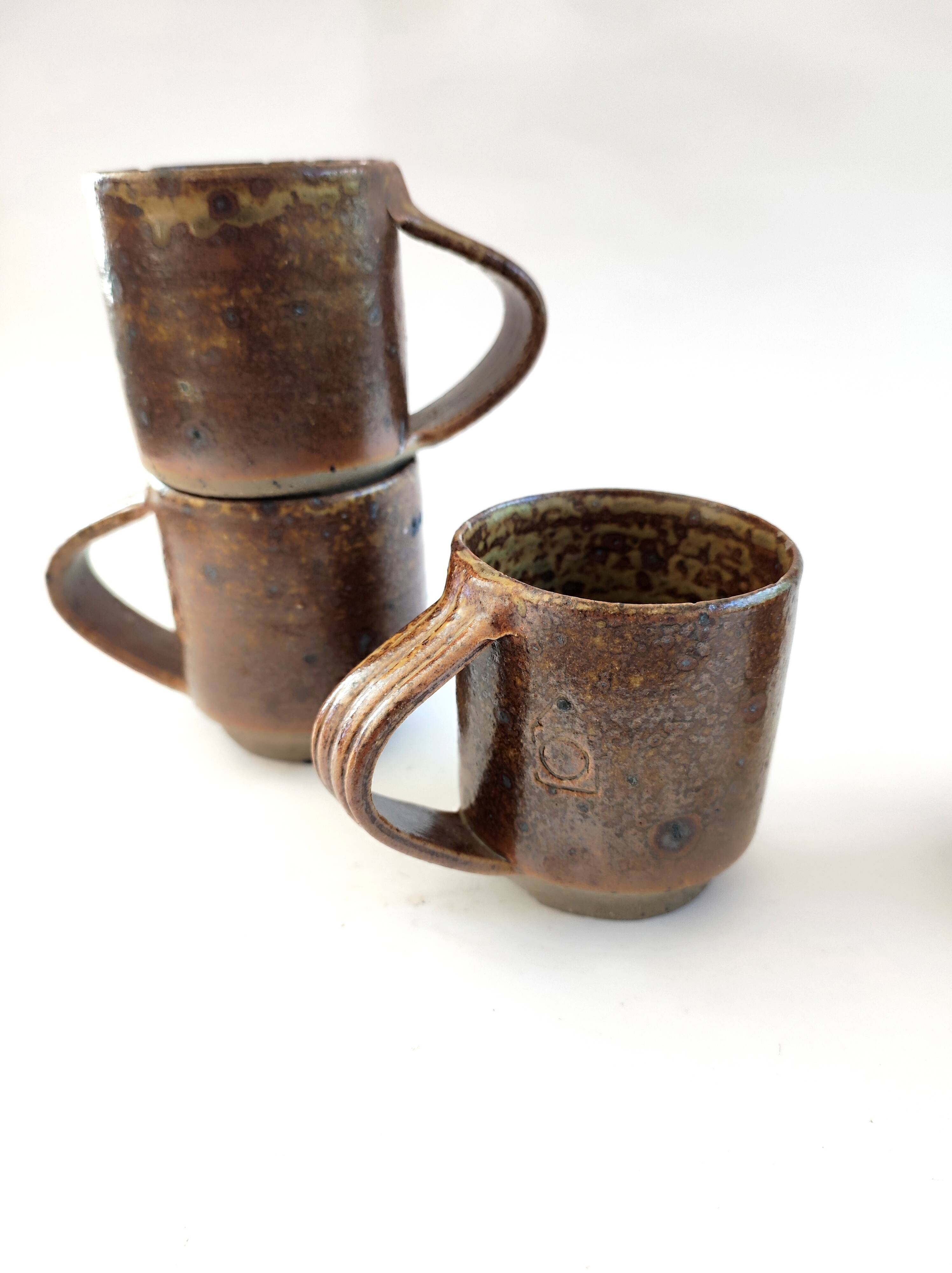 Lot de 4 tasses à café en grès de Puisaye