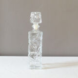 Vintage 70's glass decanter, airtight cap, rectangular shape