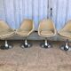 Set of 4 chairs tulip armchairs in beige skaï 1970