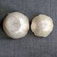 2 flower-shaped cups in mother-of-pearl and brass, 70s-80s