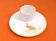 Egg cup, earthenware saucer