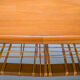 Table basse mid-century en teck et rotin