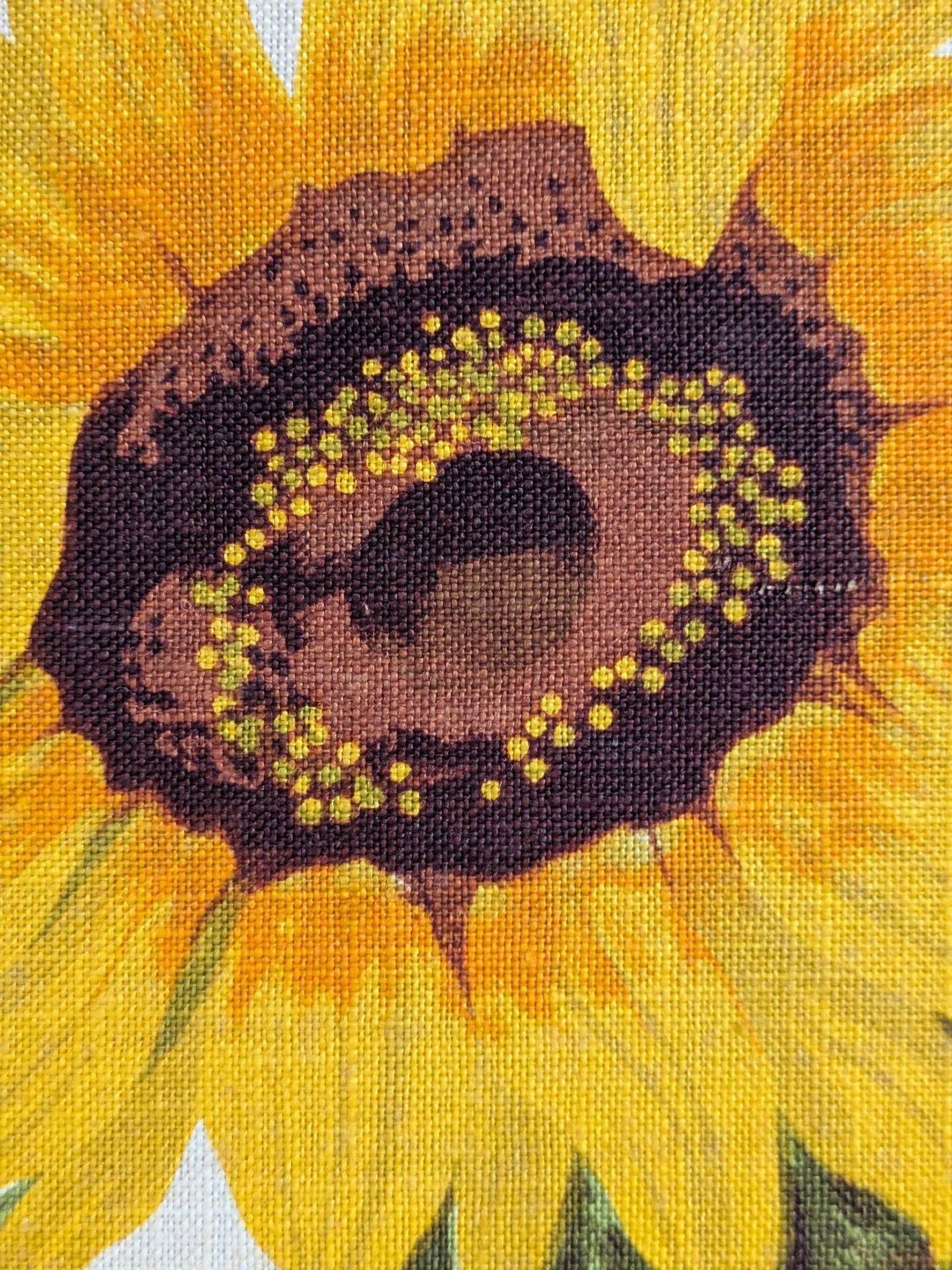 Vintage painting on linen "The Sunflowers" by Irmgard Gutsche 60s/70s
