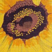 Vintage painting on linen "The Sunflowers" by Irmgard Gutsche 60s/70s