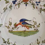 Decorative plate in faience of Moustiers signed MF