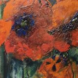 Tableau coquelicots signé