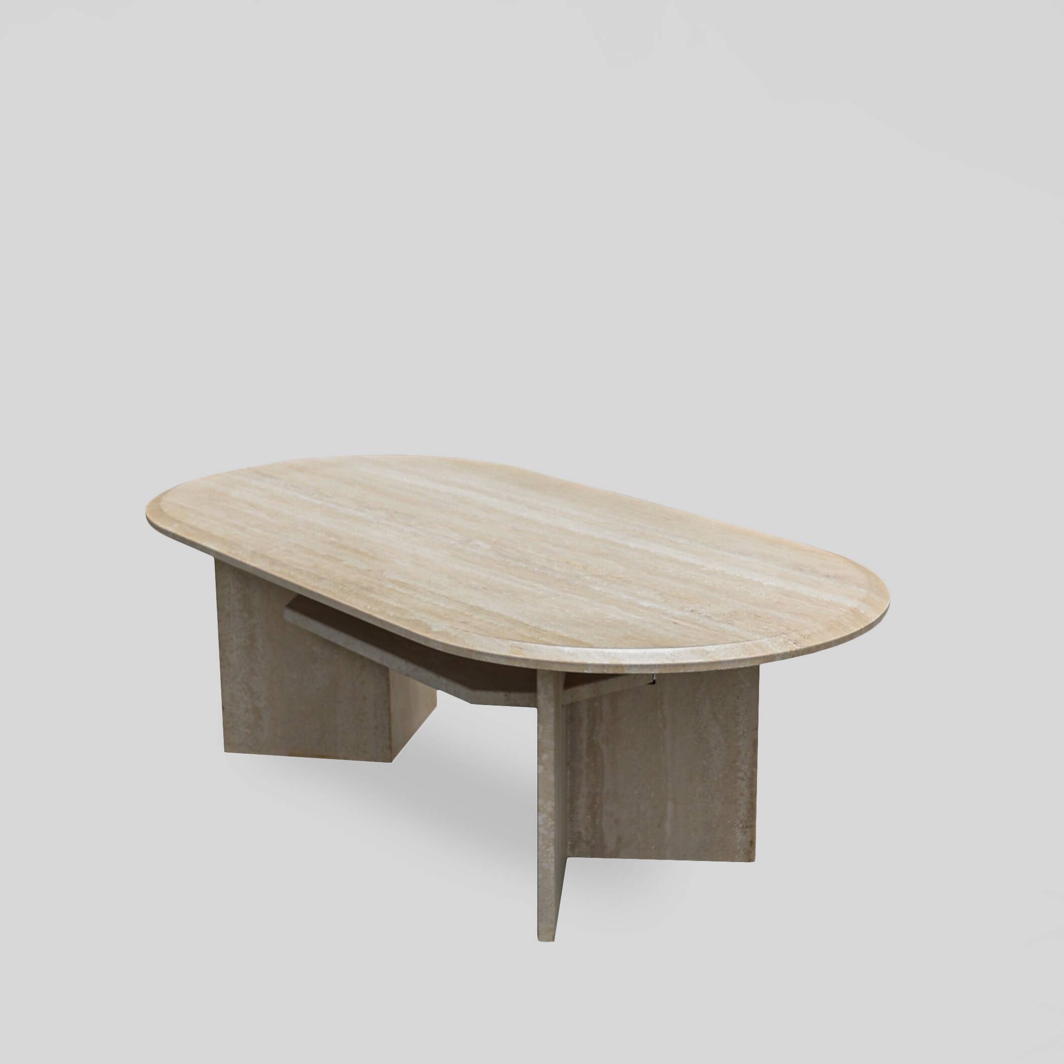 Vintage Italian Travertine Coffee Table, 1970s.