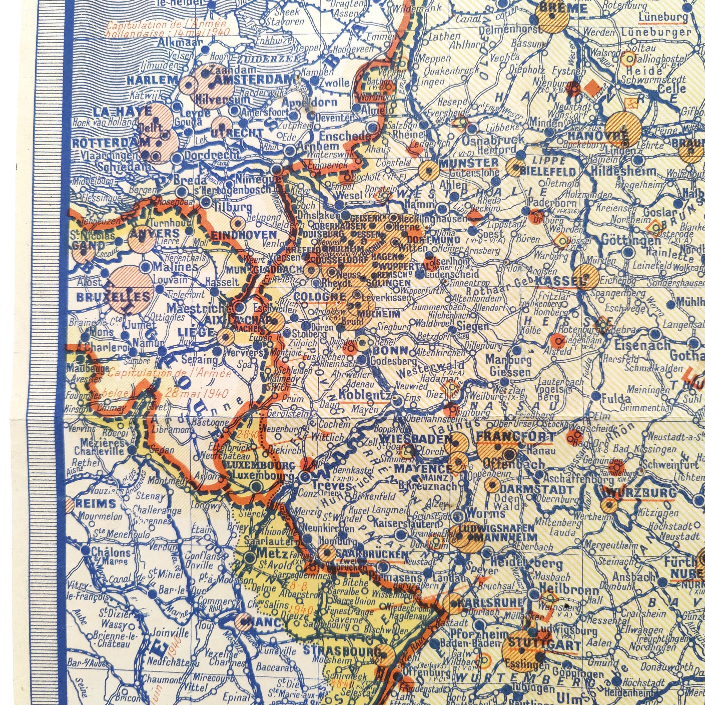 Map Germany and Europe 40s
