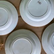 Set of 4 old flat plates in Terre de Fer, Cadiz L&G