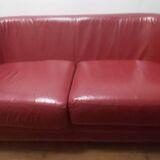 burgundy leather sofa