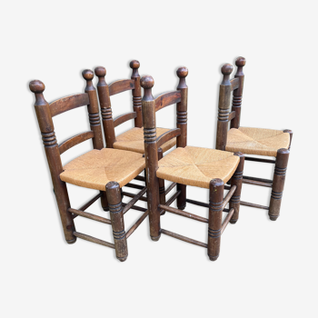 Set de 4 chaises paillées