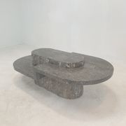 Table basse en pierre fossile, Magnussen Ponte, années 1980