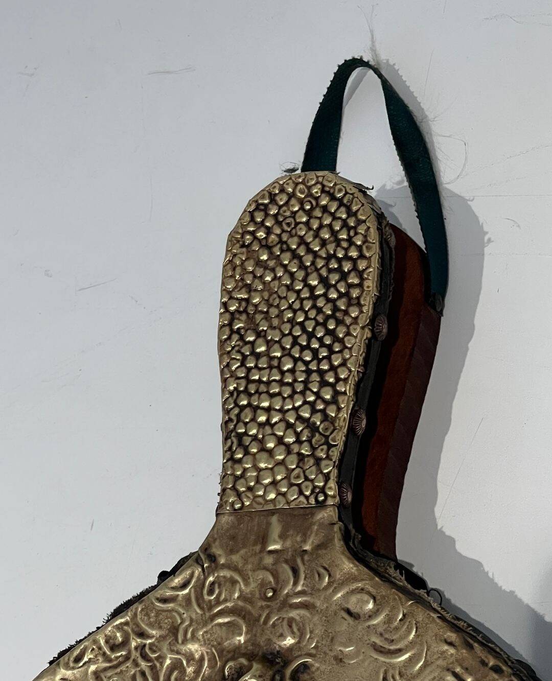 Louis XVI Style Chimney Bellows in Repoussé Brass with Female Effigy