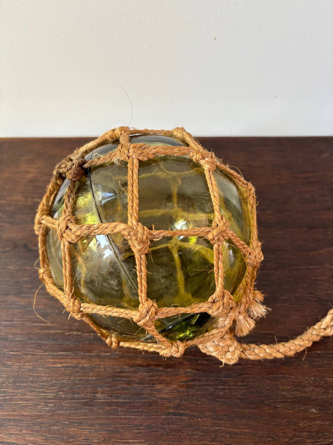 Vintage Bohemian Green Ball Antique Fishing Float
