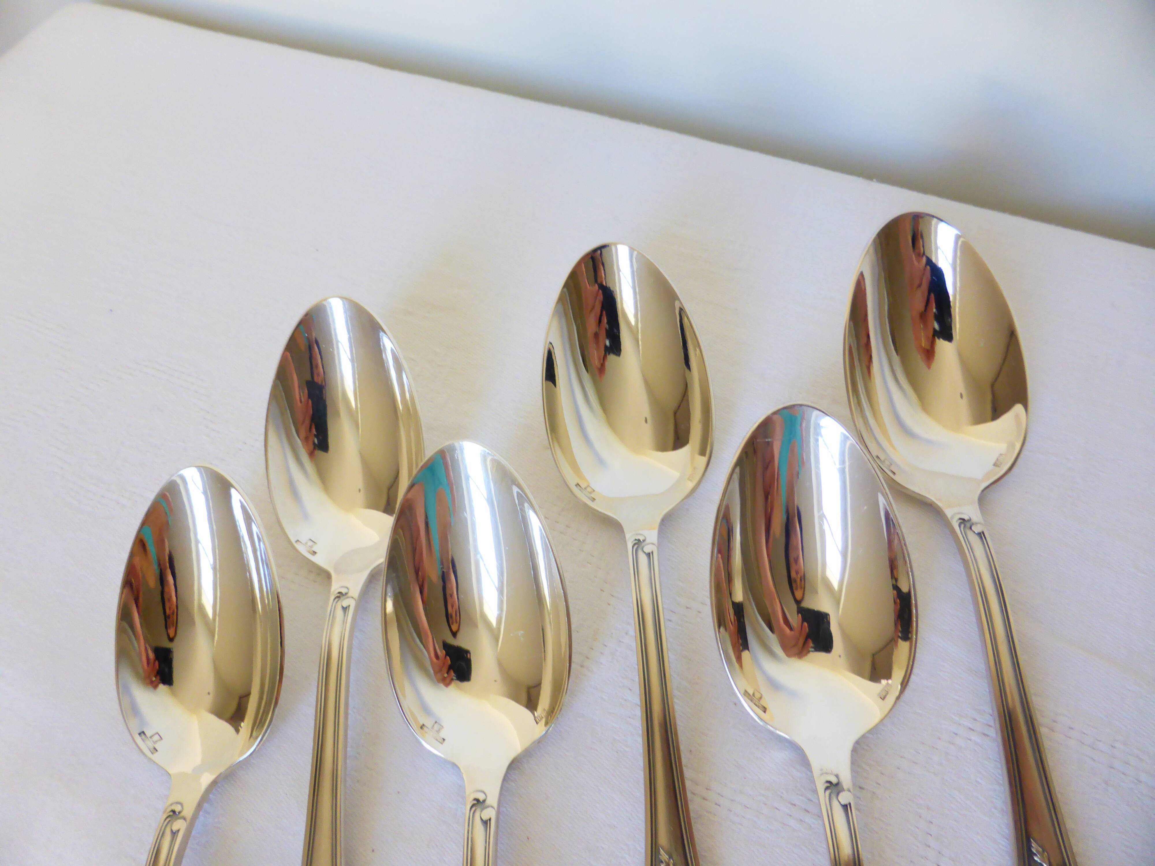 6 vintage silver metal tablespoons 2106265