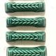 6 green ceramic knife rests, Vallauris 1950