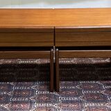 Coffee table with 2 tables in teak - 70s