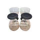 Set Of 4 Art Deco Wine Glasses With Black Base, 1930s