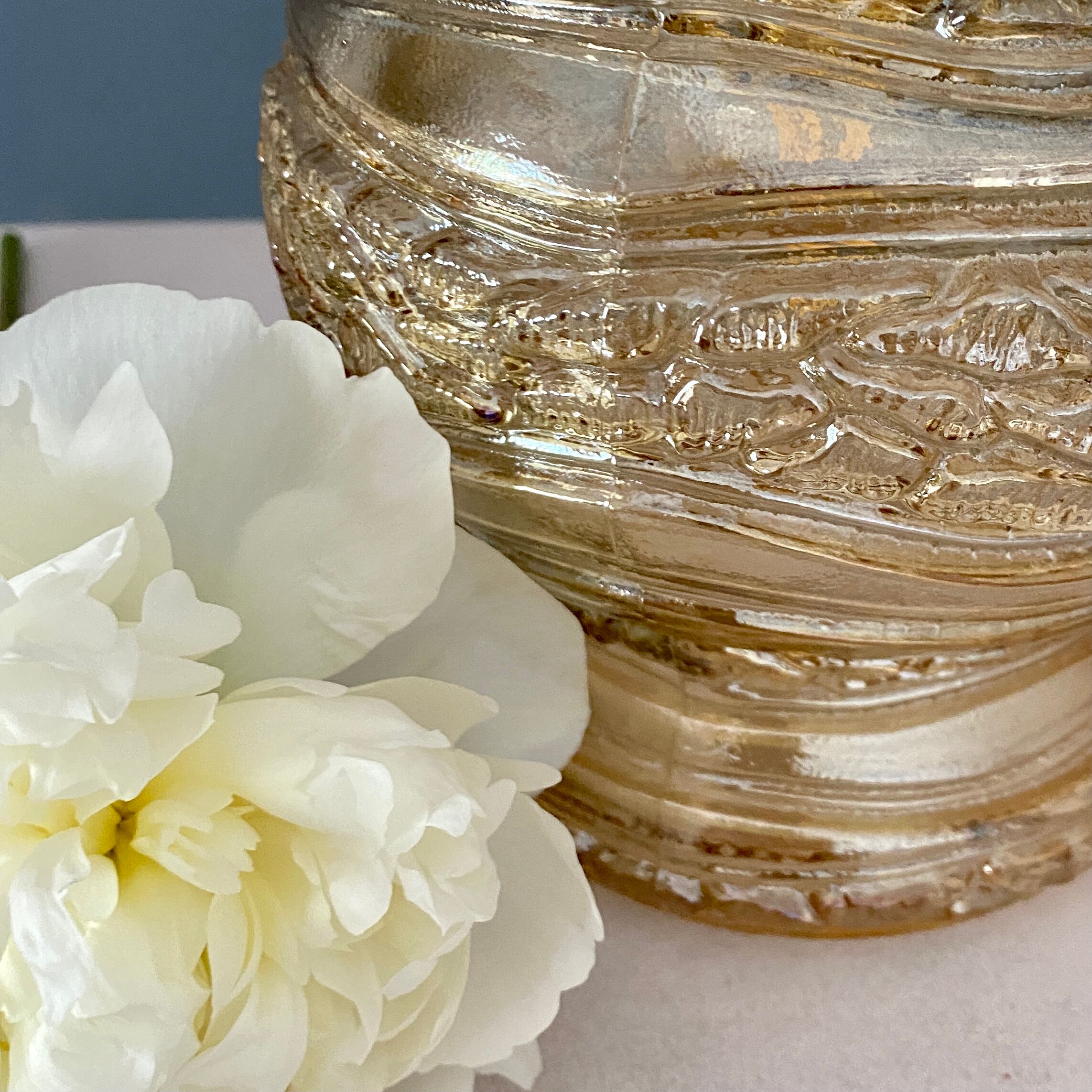 Vintage amber glass globe player
