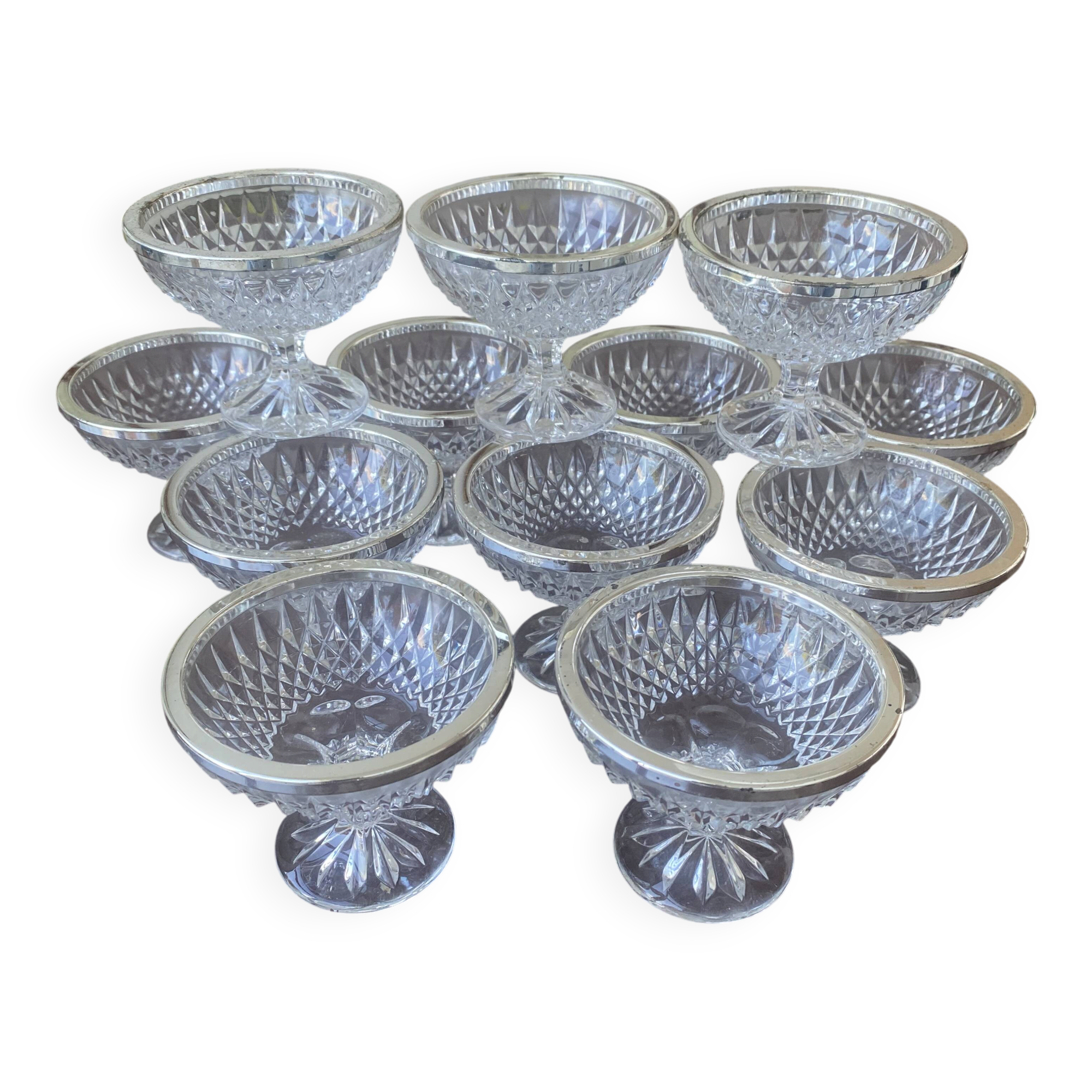 Set of 12 Art Deco ice cream bowls