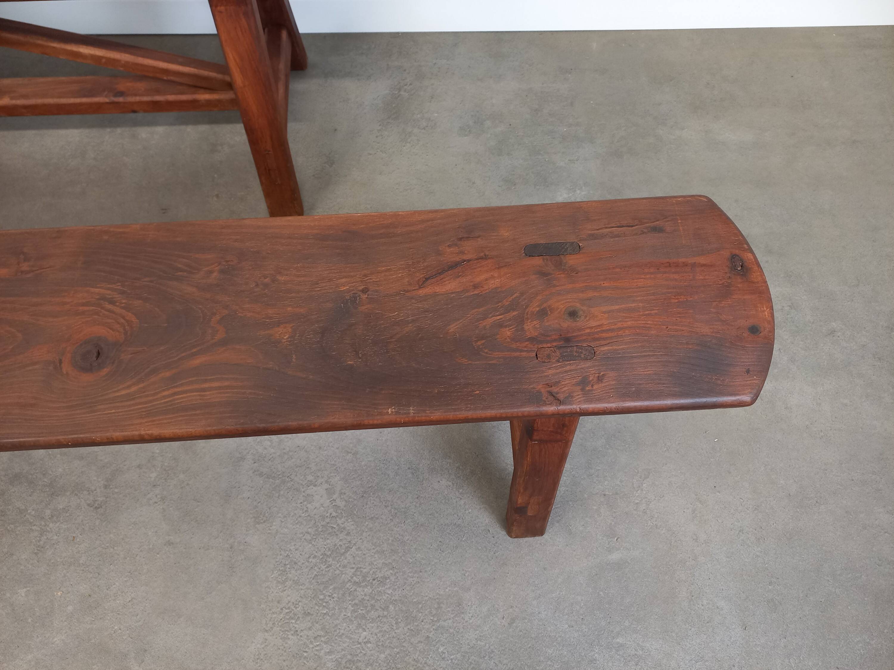 Pair of rustic benches 220 cm