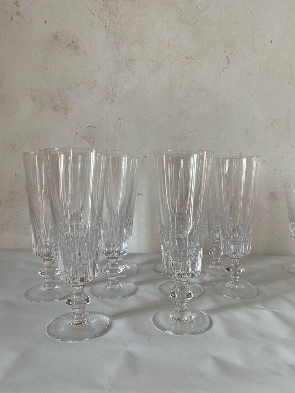 10 flûtes à champagne Baccarat