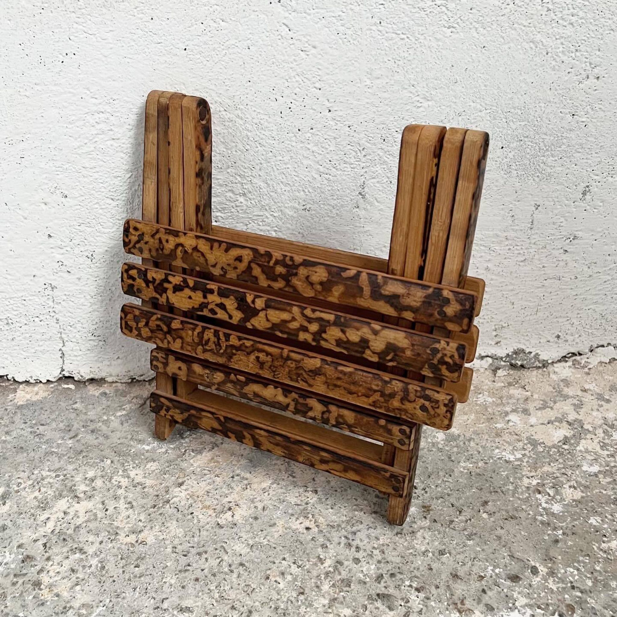Small folding stool in exotic wood