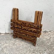 Small folding stool in exotic wood