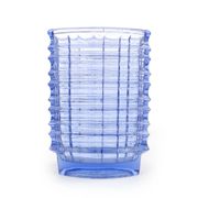 Optical vase, mid-century modern, transparent glass, designed by J. Drost, Ząbkowice, Poland, 1970s