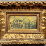 Watercolor painting of an animated scene from the late 19th century