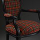 Medallion Chair with Tartan Fabric, Early XXth century