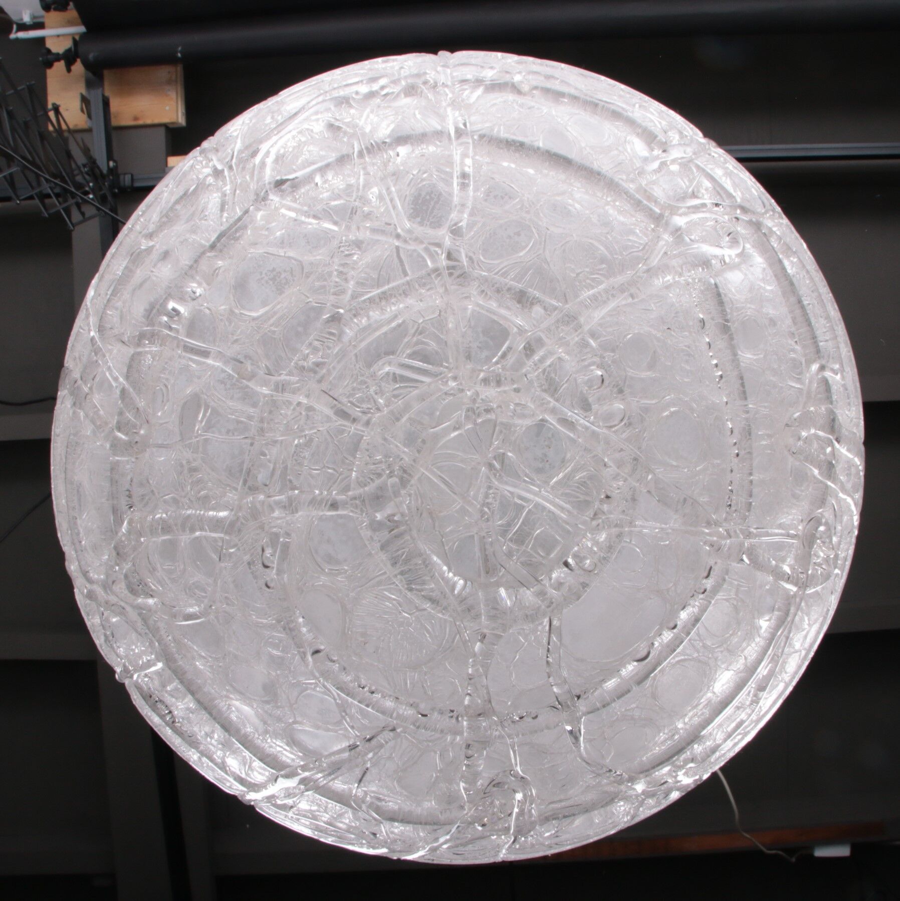 Large Glass Globe Hanging Lamp by Doria Leuchten, 1970s