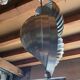 Henri Mathieu ceiling light from the 1970s in spiral aluminium.