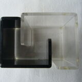 Vintage pencil jar in black and white plexiglass