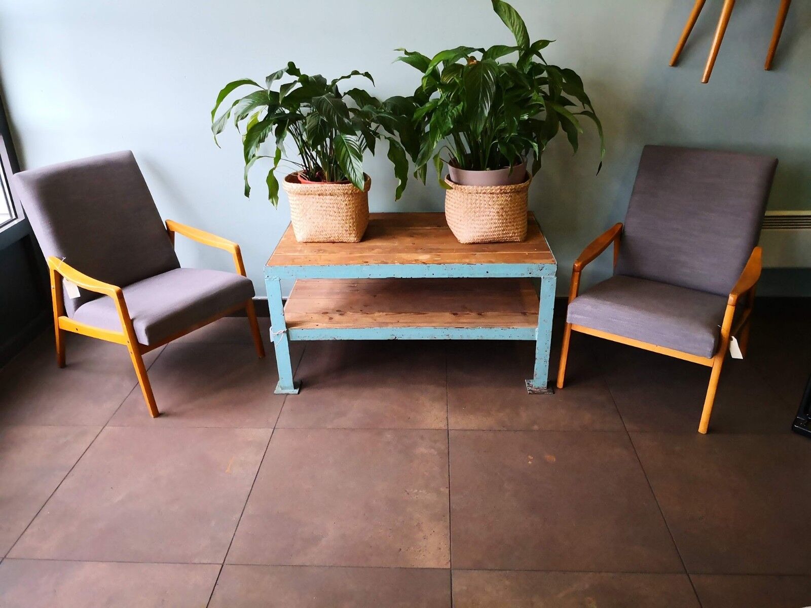 Table basse vintage, déco loft ou industrielle, bois et métal