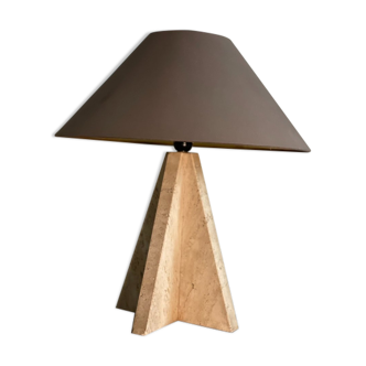 Travertine table lamp, circa 1990