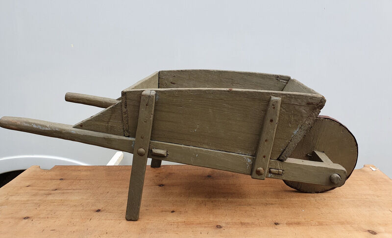 Vintage child wheelbarrow all wood