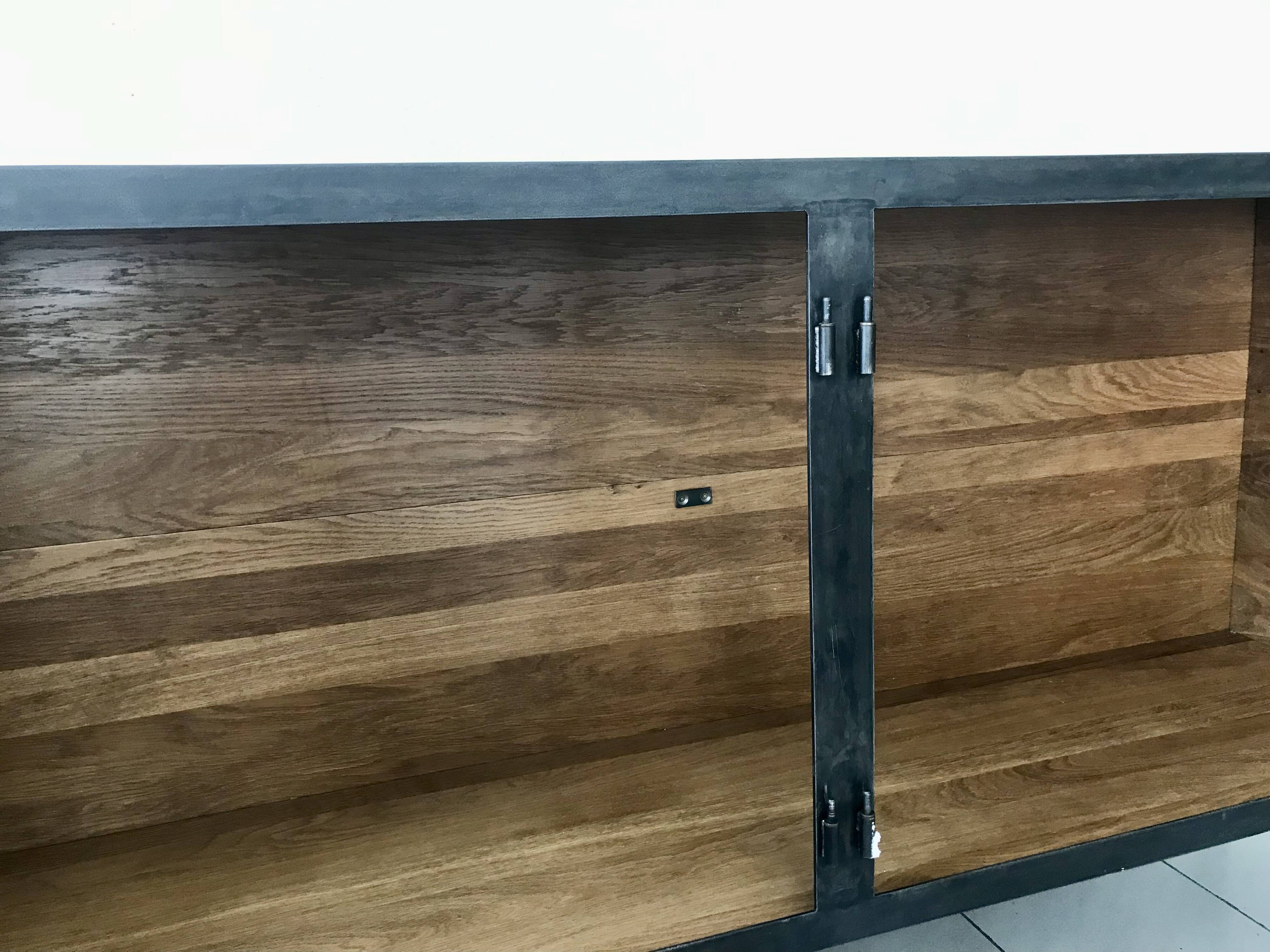 Black forged steel sideboard