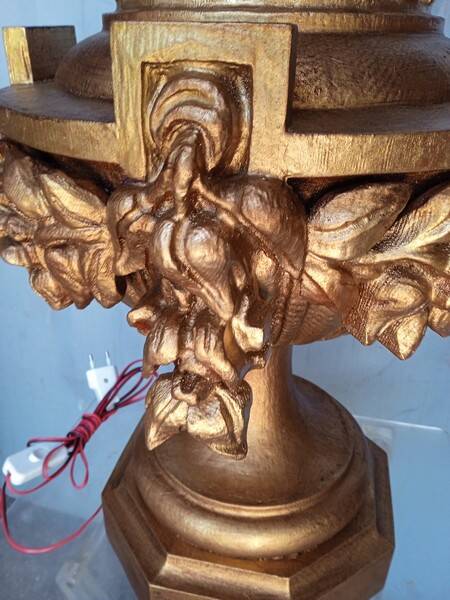 90cm lamp carved gilded wood Louis XVI style