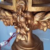 Lampe 90cm bois sculpté doré style Louis XVI