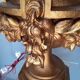 Lampe 90cm bois sculpté doré style Louis XVI