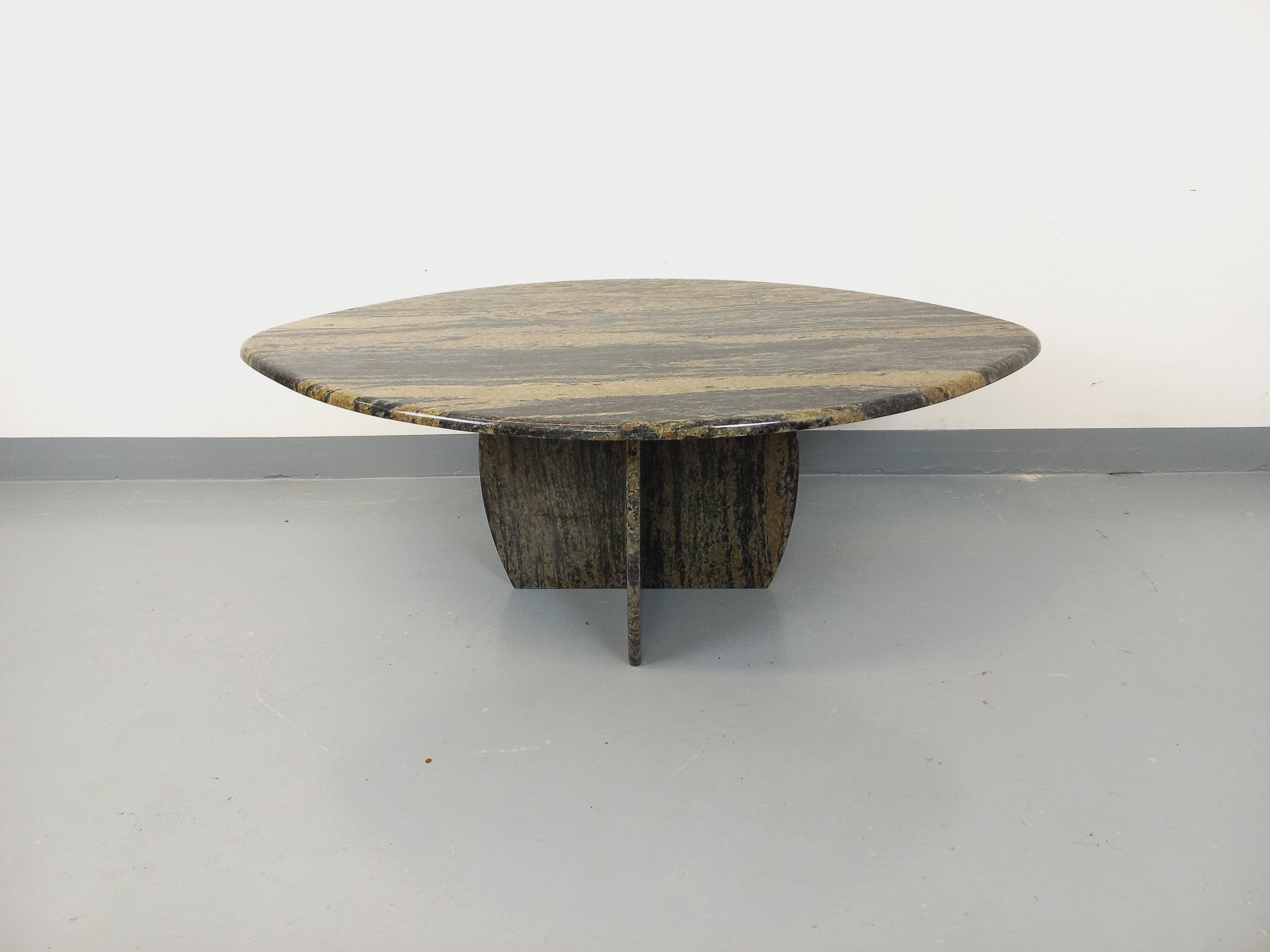 Vintage 70s Oval Marble Coffee Table