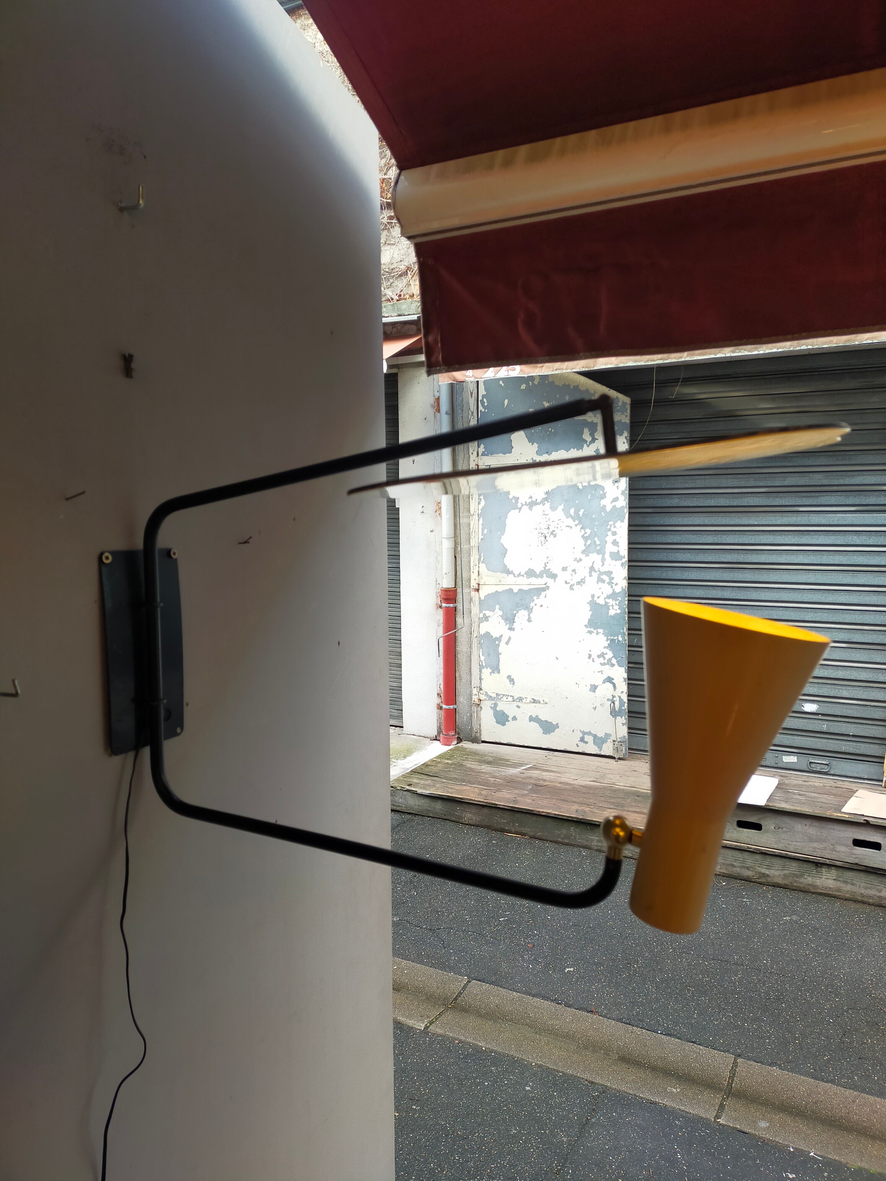 Reflector stem wall lamp from the 50s