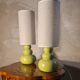 paire lampe de chevet ceram pomme 39x12 elec remis a neuf et abat jour styl