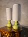 pair of ceramic bedside lamps apple 39x12 refurbished electric and stylish lampshade