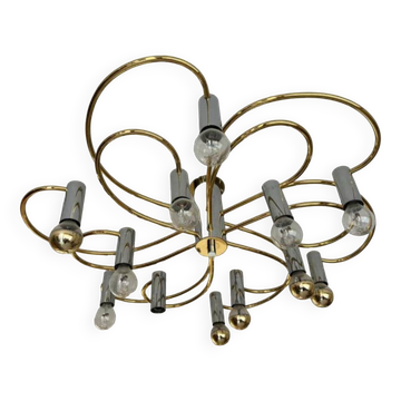 Sciolari Brass Flush Mount Ceiling Lamp