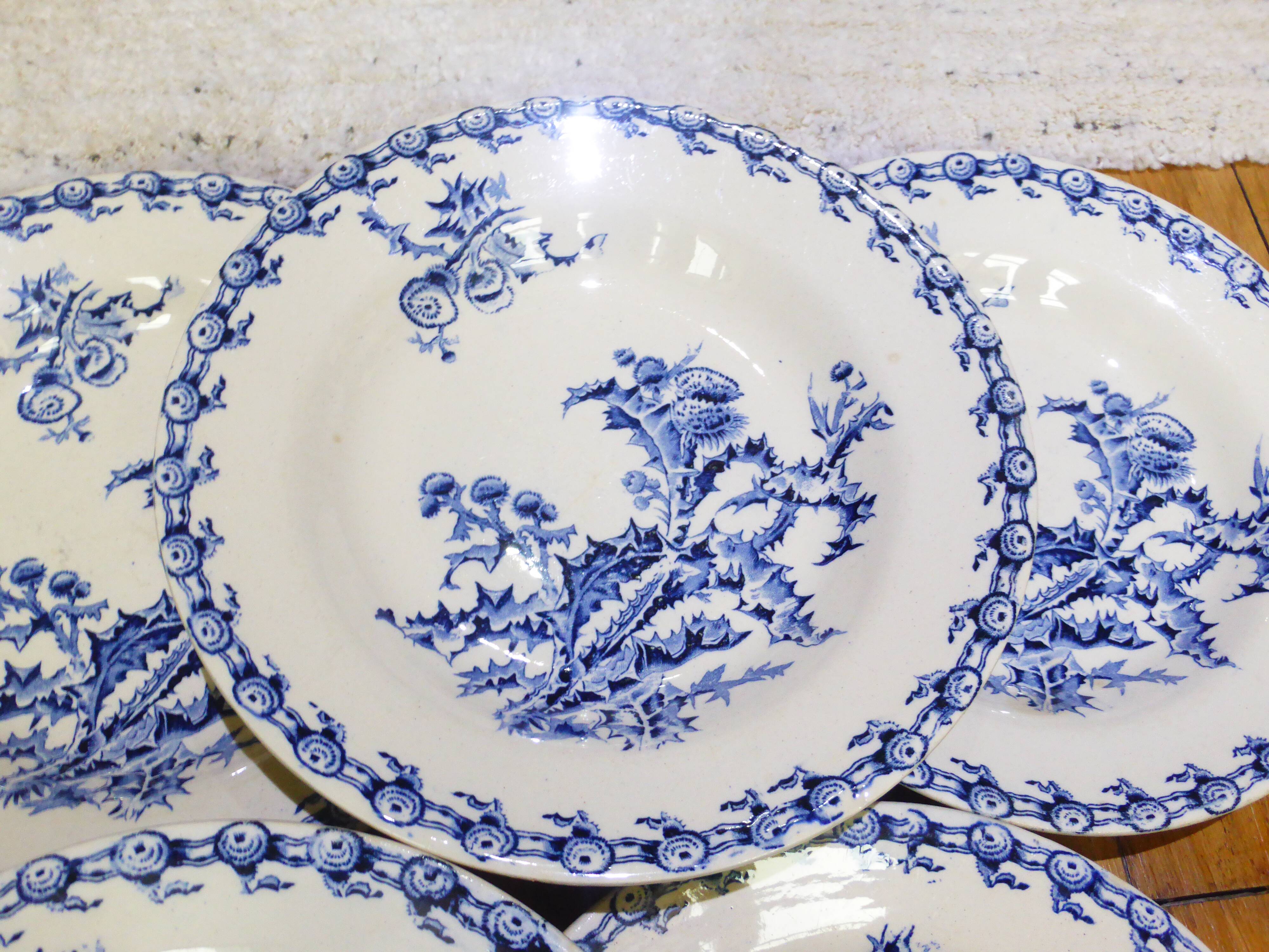 6 assiettes creuses Gien Chardons 260320